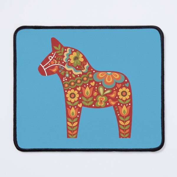 Item preview, Red Dala Horse – Scandinavian Folk Art Fusion by heidiannemorris © designed and sold by FOLK ART FUSION by heidiannemorris.