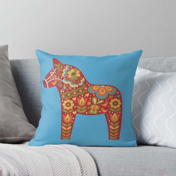 Item preview, Red Dala Horse – Scandinavian Folk Art Fusion by heidiannemorris © designed and sold by FOLK ART FUSION by heidiannemorris.