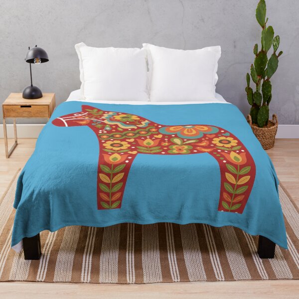Item preview, Red Dala Horse – Scandinavian Folk Art Fusion by heidiannemorris © designed and sold by FOLK ART FUSION by heidiannemorris.
