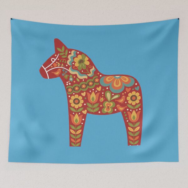 Item preview, Caballo rojo de Dala - Fusión de arte popular escandinavo por heidiannemorris © designed and sold by FOLK ART FUSION by heidiannemorris.