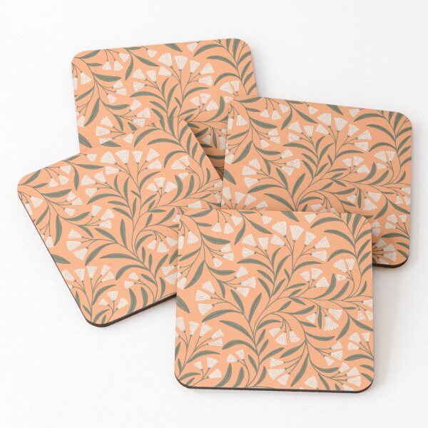 Item preview, Delicate trailing floral - Soft peach botanical pattern designed and sold by Illustrated by Nat.