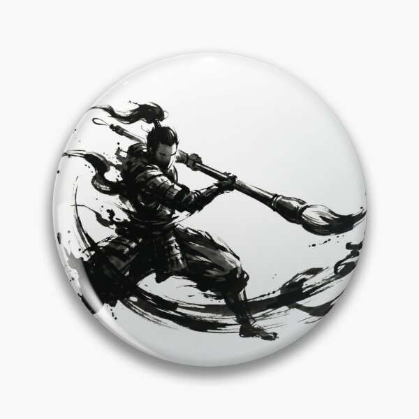 Item preview, Ink Master "Sumi-Blade": Solitary Samurai Sumi-e Art designed and sold by HappyCanvasArt.