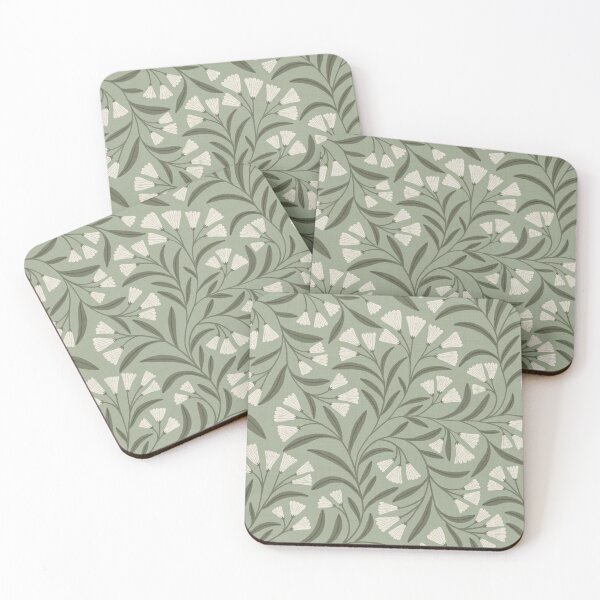 Item preview, Delicate trailing floral - Muted sage green botanical pattern designed and sold by Illustrated by Nat.