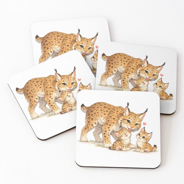Item preview, A cute lynx mother with her cubs. designed and sold by XenialitySIA.