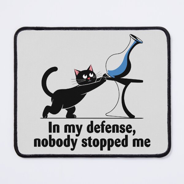 Item preview, Sleek Black Cat "Nobody Stopped Me" Design - Funny Cat Lover Gift designed and sold by ArthousePromos.