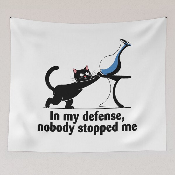 Item preview, Sleek Black Cat "Nobody Stopped Me" Design - Funny Cat Lover Gift designed and sold by ArthousePromos.
