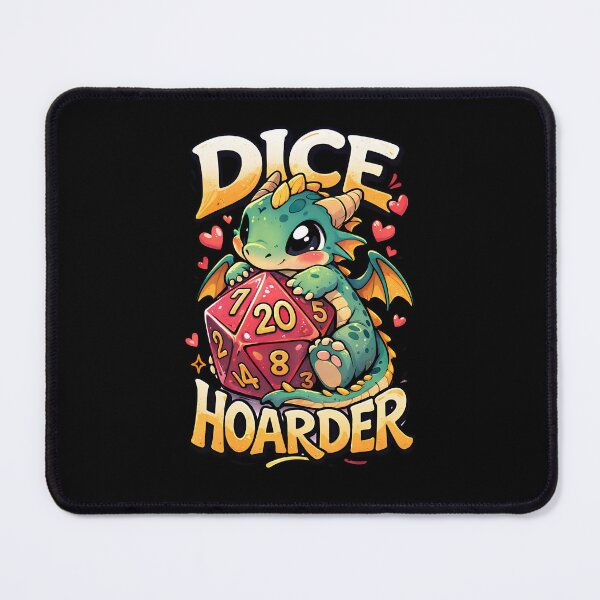 Item preview, Dice Hoarder Cute RPG Dragon Hugging D20 Gamer designed and sold by Fenay Designs.