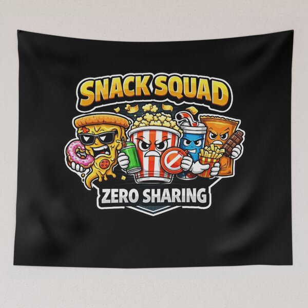 Item preview, SNACK SQUAD – ZERO SHARING – Funny Sticker & T-Shirt Design designed and sold by Timeless Junction.
