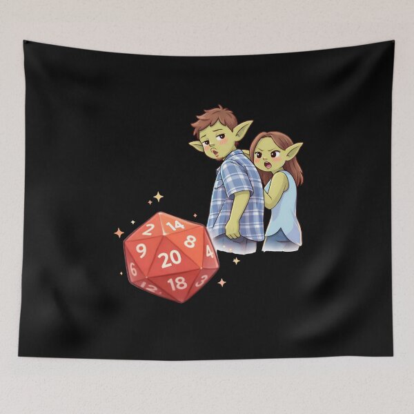 Item preview, Distracted RPG Gamer Goblin Looking At D20 Meme designed and sold by Fenay Designs.