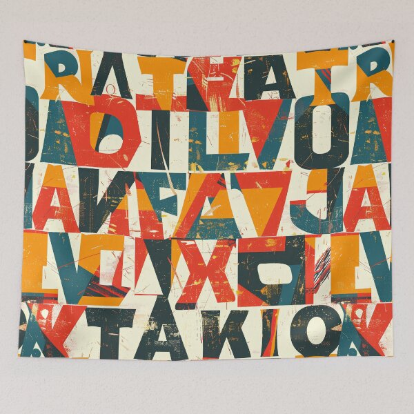 Item preview, Retro Alphabet Collage Pattern – Vintage Bold Typography Grunge Letter Design designed and sold by Windy-market.