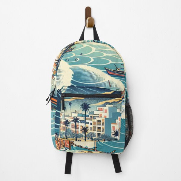 Item preview, Roquetas de Mar Spain Ukiyo-e Art - Japanese Woodblock Style Coastal Landscape designed and sold by Vandy Fullam.