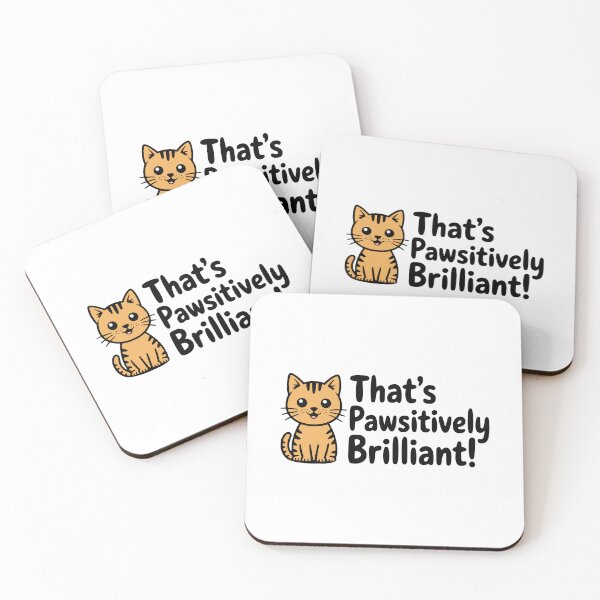 Item preview, That's Pawsitively Brilliant – Cute Kawaii Cat Pun designed and sold by PMCreative.
