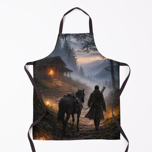 Item preview, Journey to the Hidden Cabin – Fantasy Forest Evening Art designed and sold by KnitOfShadoF.