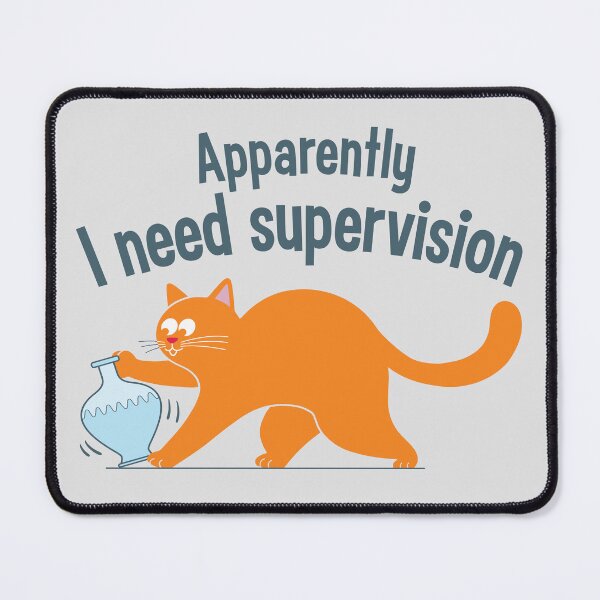 Item preview, "Apparently I Need Supervision" Funny Cat Design - Orange Tabby Art designed and sold by ArthousePromos.