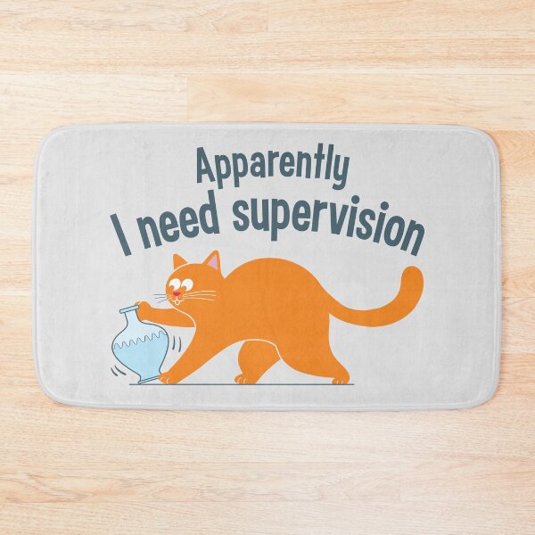 Item preview, "Apparently I Need Supervision" Funny Cat Design - Orange Tabby Art designed and sold by ArthousePromos.