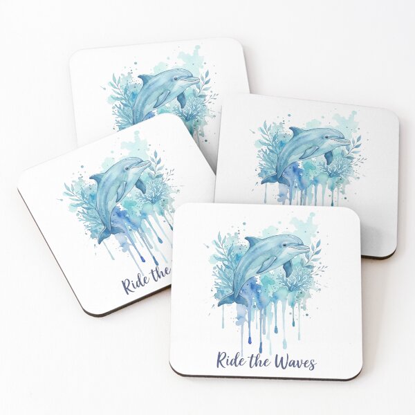 Item preview, Ride the Waves - Dolphin Watercolor Boho Art Print designed and sold by shipper125.