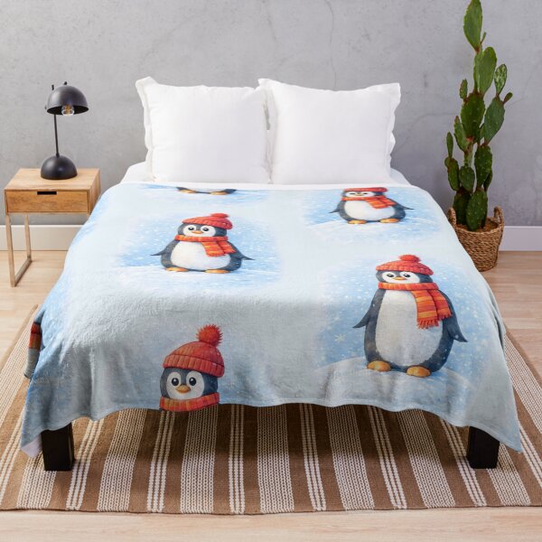 Item preview, Cozy Winter Penguin in Red Hat & Scarf designed and sold by blankTeeShirt.
