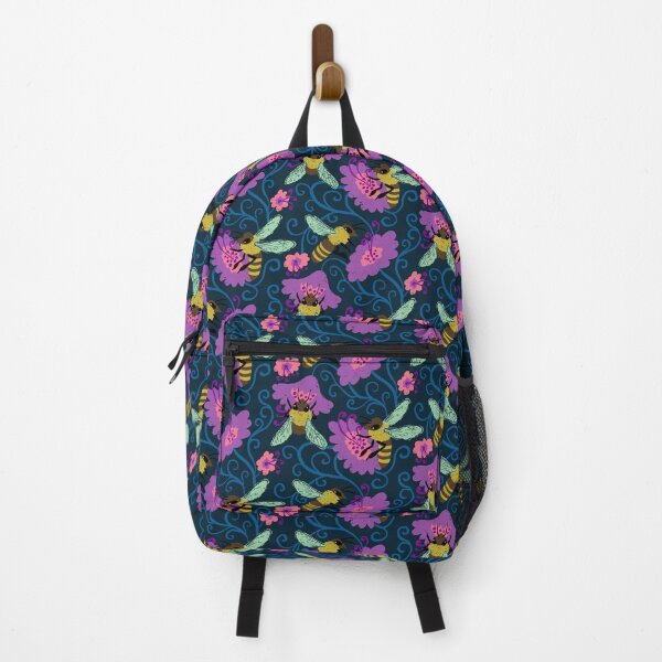 Item preview, Hand Drawn Chalky Honeybee and Purple Flower Pattern designed and sold by paldronma.