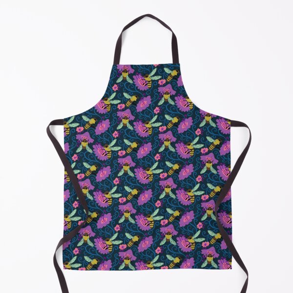 Item preview, Hand Drawn Chalky Honeybee and Purple Flower Pattern designed and sold by paldronma.