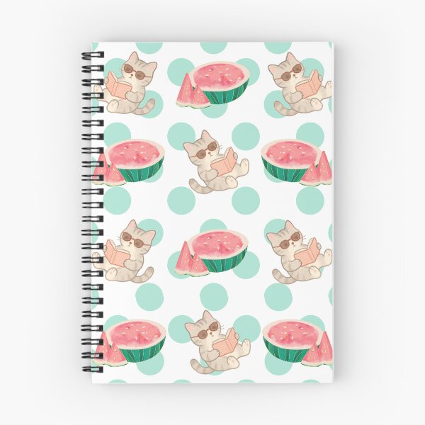 Item preview, Cute Reading Cat Watermelon Pattern designed and sold by eclipsesprints.