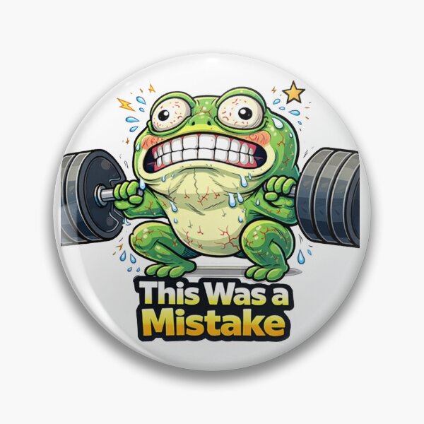 Item preview, Frog Gym Fitness Sticker – THIS WAS A MISTAKE designed and sold by les3cerises.