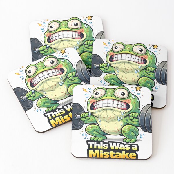 Item preview, Frog Gym Fitness Sticker – THIS WAS A MISTAKE designed and sold by les3cerises.