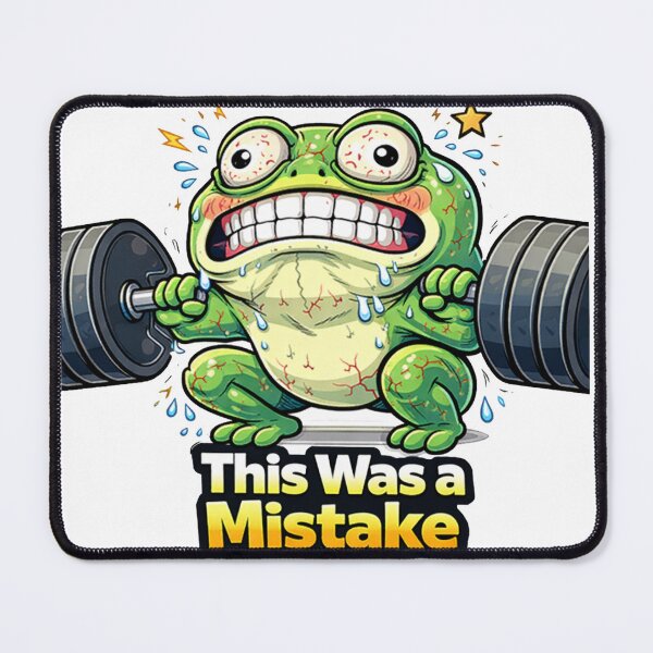 Item preview, Frog Gym Fitness Sticker – THIS WAS A MISTAKE designed and sold by les3cerises.