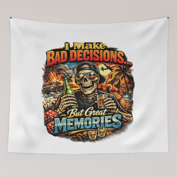 Item preview, I Make Bad Decisions Graphic Tee | Unisex Premium T-Shirt for Casual Wear designed and sold by MoolokaiApperal.