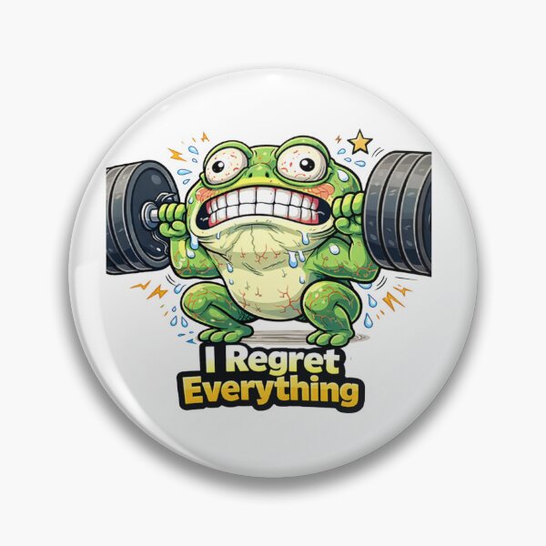 Item preview, Frog Gym Fitness Sticker - I REGRET EVERYTHING designed and sold by les3cerises.