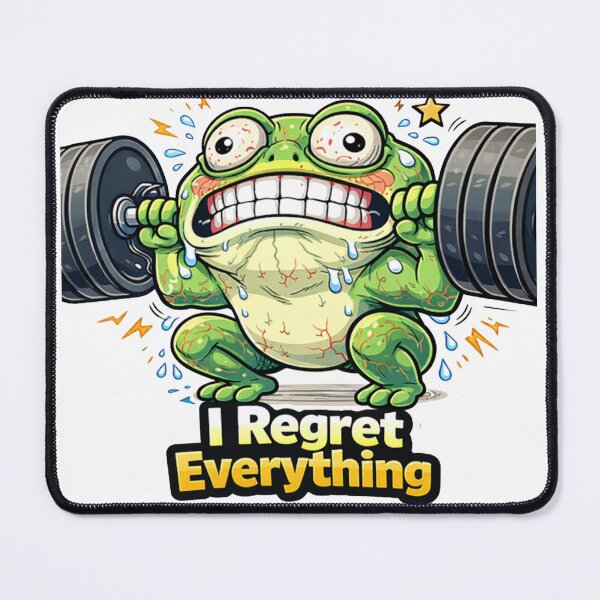 Item preview, Frog Gym Fitness Sticker - I REGRET EVERYTHING designed and sold by les3cerises.