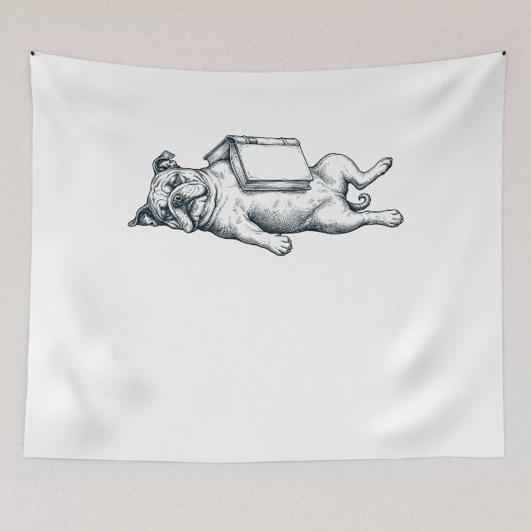 Item preview, Funny Bulldog Reading Book Nap Dog Lover designed and sold by DoodleTortle.