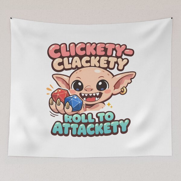 Item preview, Clickety Clackety Roll To Attackety Cute RPG Gaming designed and sold by Fenay Designs.