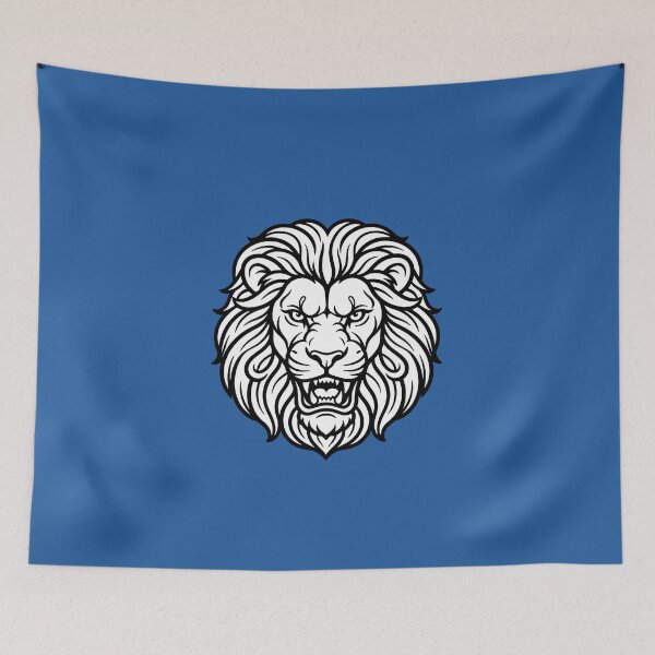 Item preview, Majestic Roaring Lion Line Art - Bold Fierce King Mascot designed and sold by Lycheeleaf.