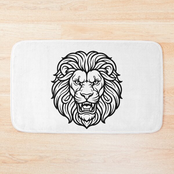 Item preview, Majestic Roaring Lion Line Art - Bold Fierce King Mascot designed and sold by Lycheeleaf.