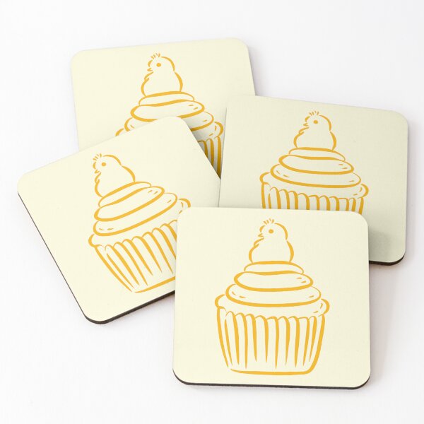 Item preview, Chick Muffin Doodle – Ochre Yellow Line Art designed and sold by EmeraldeaArt.