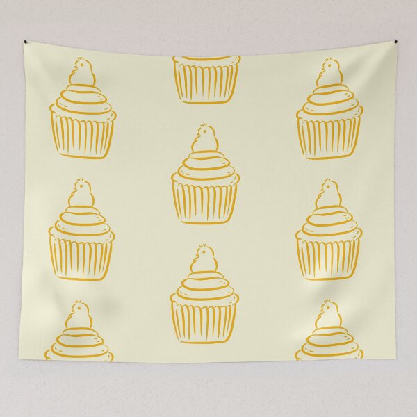 Item preview, Chick Muffin Doodle – Ochre Yellow Line Art designed and sold by EmeraldeaArt.
