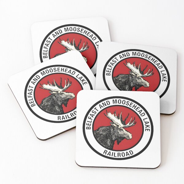 Item preview, Vintage Belfast and Moosehead Lake Railroad Logo with Moose Illustration designed and sold by CharlieDesings.