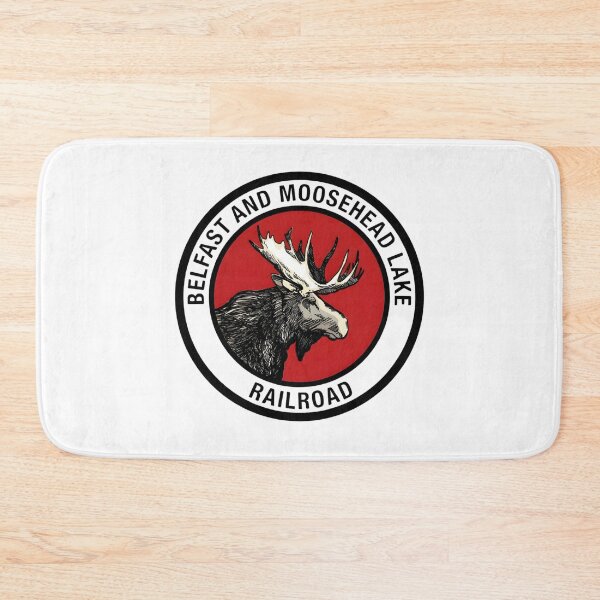 Item preview, Vintage Belfast and Moosehead Lake Railroad Logo with Moose Illustration designed and sold by CharlieDesings.