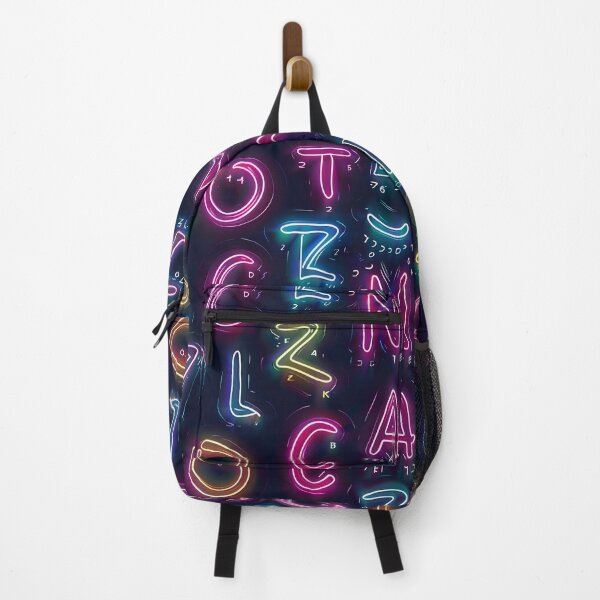 Item preview, Neon Alphabet Glow Pattern – Vibrant Cyberpunk Typography Seamless Design designed and sold by Windy-market.