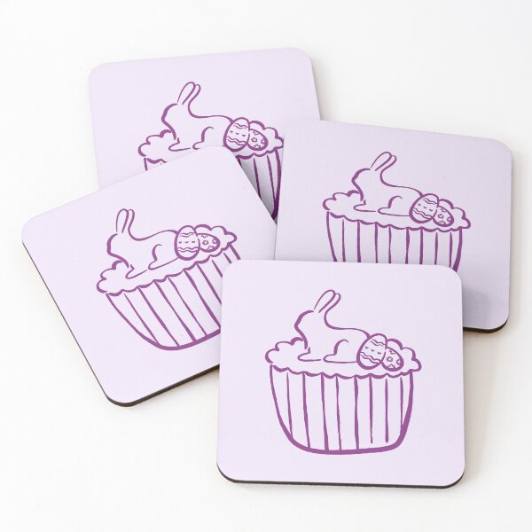 Item preview, Purple Bunny Muffin Doodle – Easter Eggs Line Art designed and sold by EmeraldeaArt.