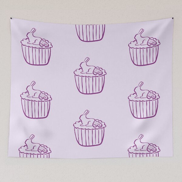Item preview, Purple Bunny Muffin Doodle – Easter Eggs Line Art designed and sold by EmeraldeaArt.