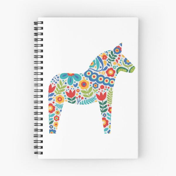 Item preview, White Dala Horse – Scandinavian Folk Art Fusion by heidiannemorris © designed and sold by FOLK ART FUSION.