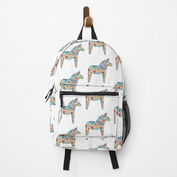 Item preview, White Dala Horse – Scandinavian Folk Art Fusion by heidiannemorris © designed and sold by FOLK ART FUSION by heidiannemorris.