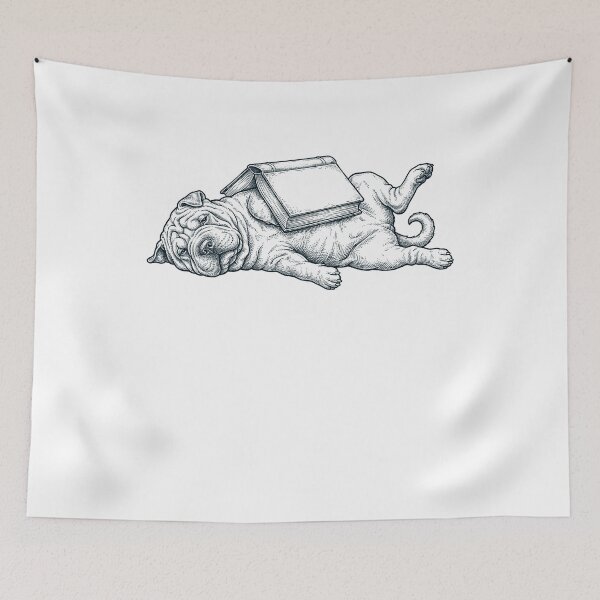 Item preview, Funny Chinese Shar-Pei Reading Book Nap Dog Lover designed and sold by DoodleTortle.