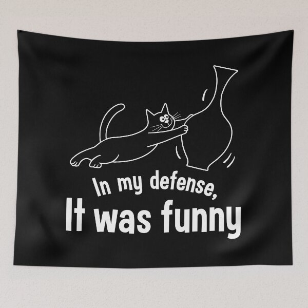Item preview, "It Was Funny" Black Cat Dark Mode Design - Funny Feline Mischief Art designed and sold by ArthousePromos.