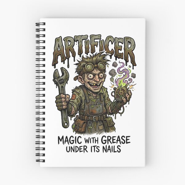 Item preview, Artificer Magic With Grease Under Its Nails Funny RPG designed and sold by Fenay Designs.