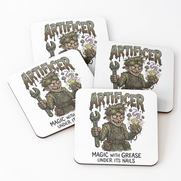 Item preview, Artificer Magic With Grease Under Its Nails Funny RPG designed and sold by Fenay Designs.