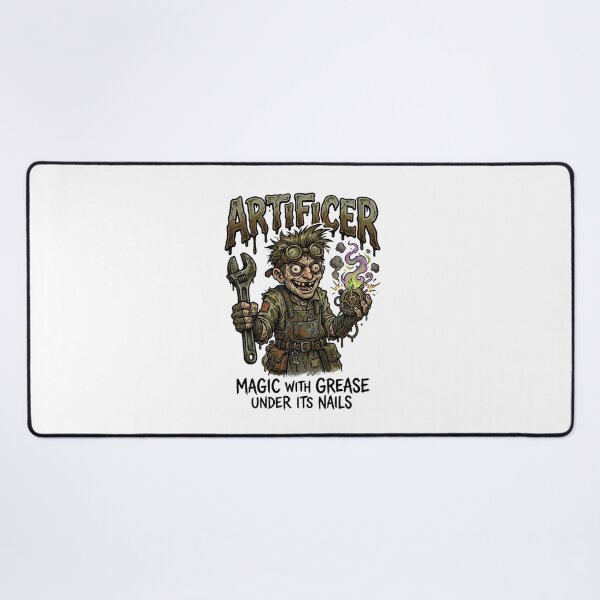 Item preview, Artificer Magic With Grease Under Its Nails Funny RPG designed and sold by Fenay Designs.