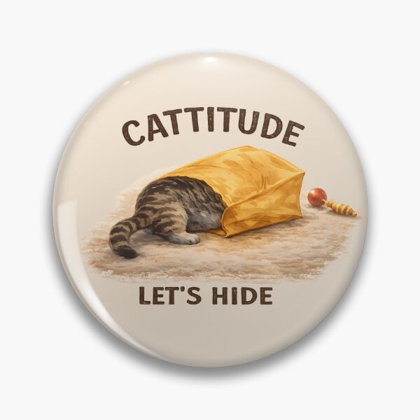 Item preview, Cattitude – Funny Hiding Cat in Paper Bag Illustration designed and sold by blankTeeShirt.