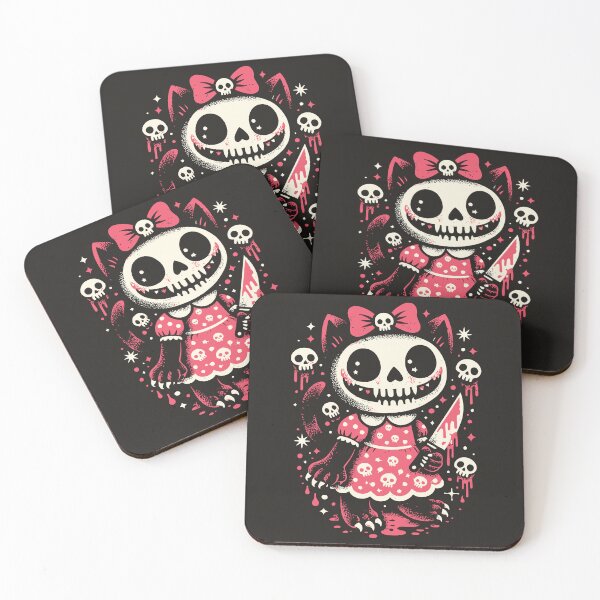 Item preview, Sweet But Stabby Creepy Cute Skull Girl with Knife Gothic Cartoon Design designed and sold by Weasel Graphix.